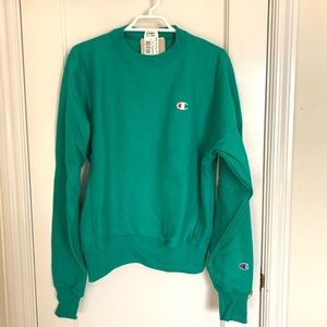 champion green reverse weave crewneck NWT